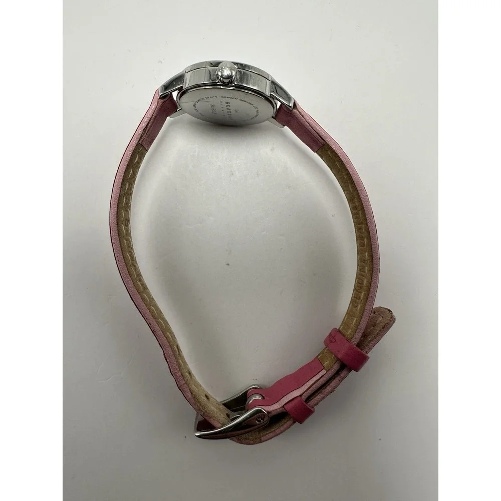 Skagen Steel 345SSLP Ladies Slim MOP‎ Watch New Battery 19MM 7.25
